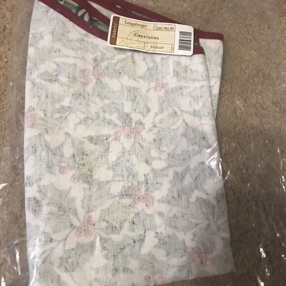 Longaberger Liner for Greetings Basket - AMERICAN HOLLY - Picture 4 of 4